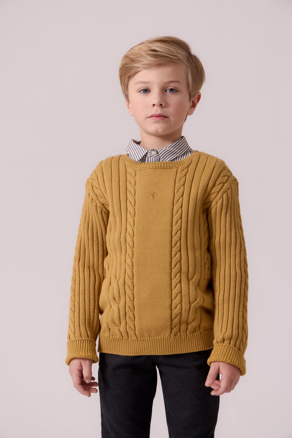 Sean Cable Knit Sweater - Mustard