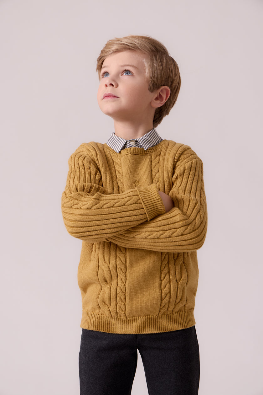 Sean Cable Knit Sweater - Mustard