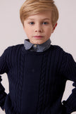 Sean Cable Knit Sweater - Navy