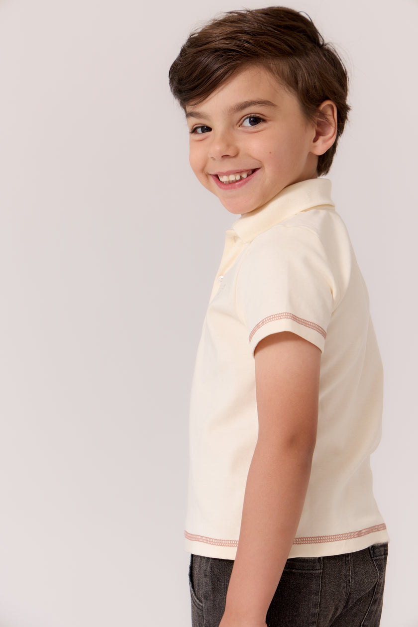 Benny Coverstitch Polo - White