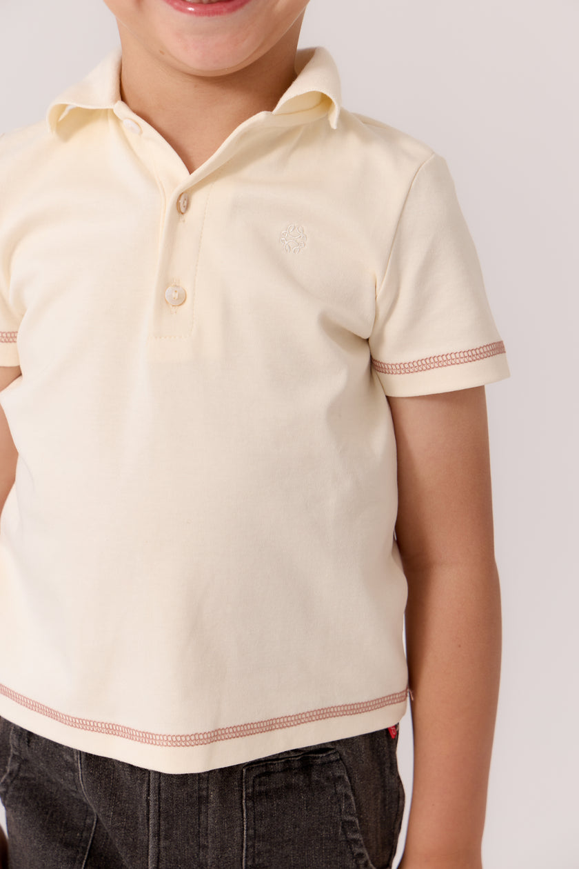 Benny Coverstitch Polo - White