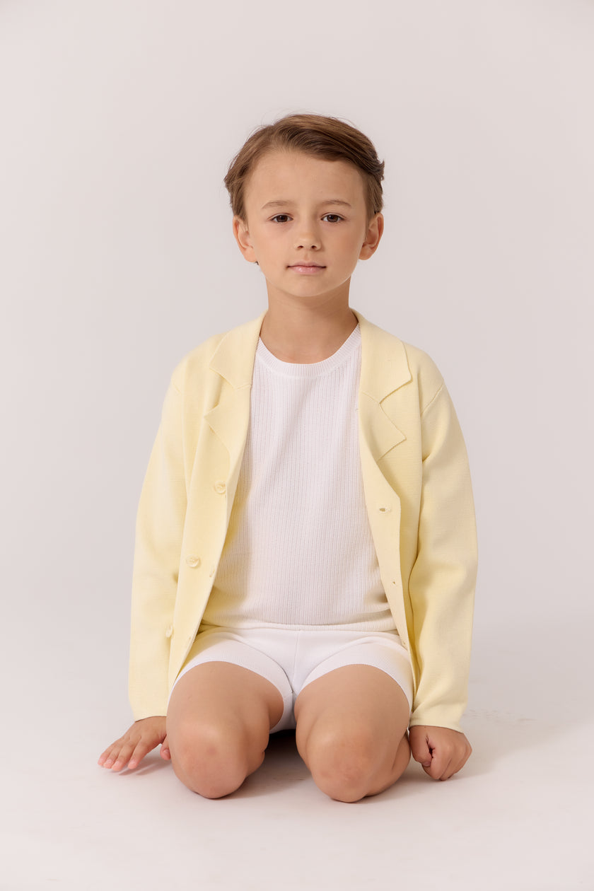 George Piquet Knit Blazer - Butter