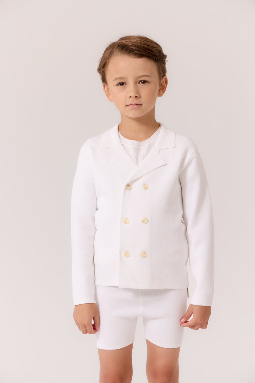 George Piquet Knit Shorts - White