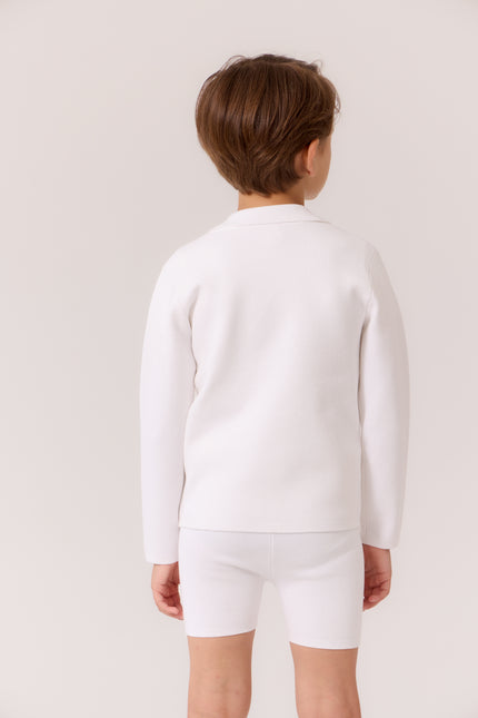 George Piquet Knit Shorts - White