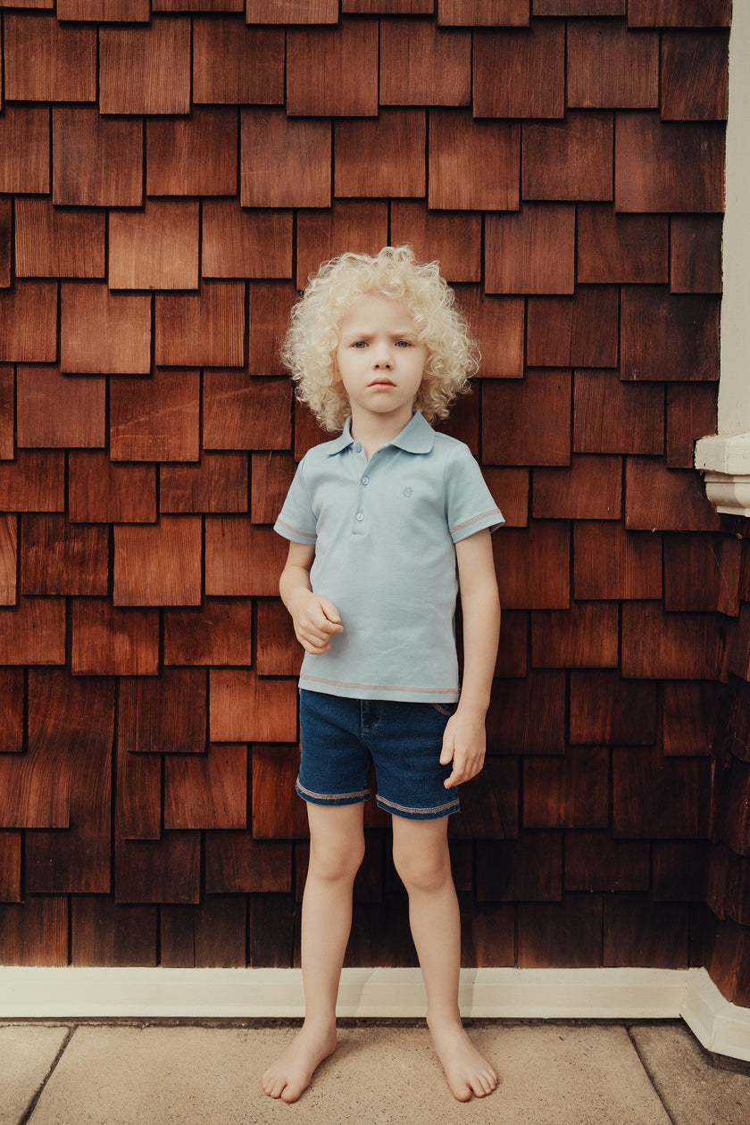 Benny Coverstitch Polo - Blue