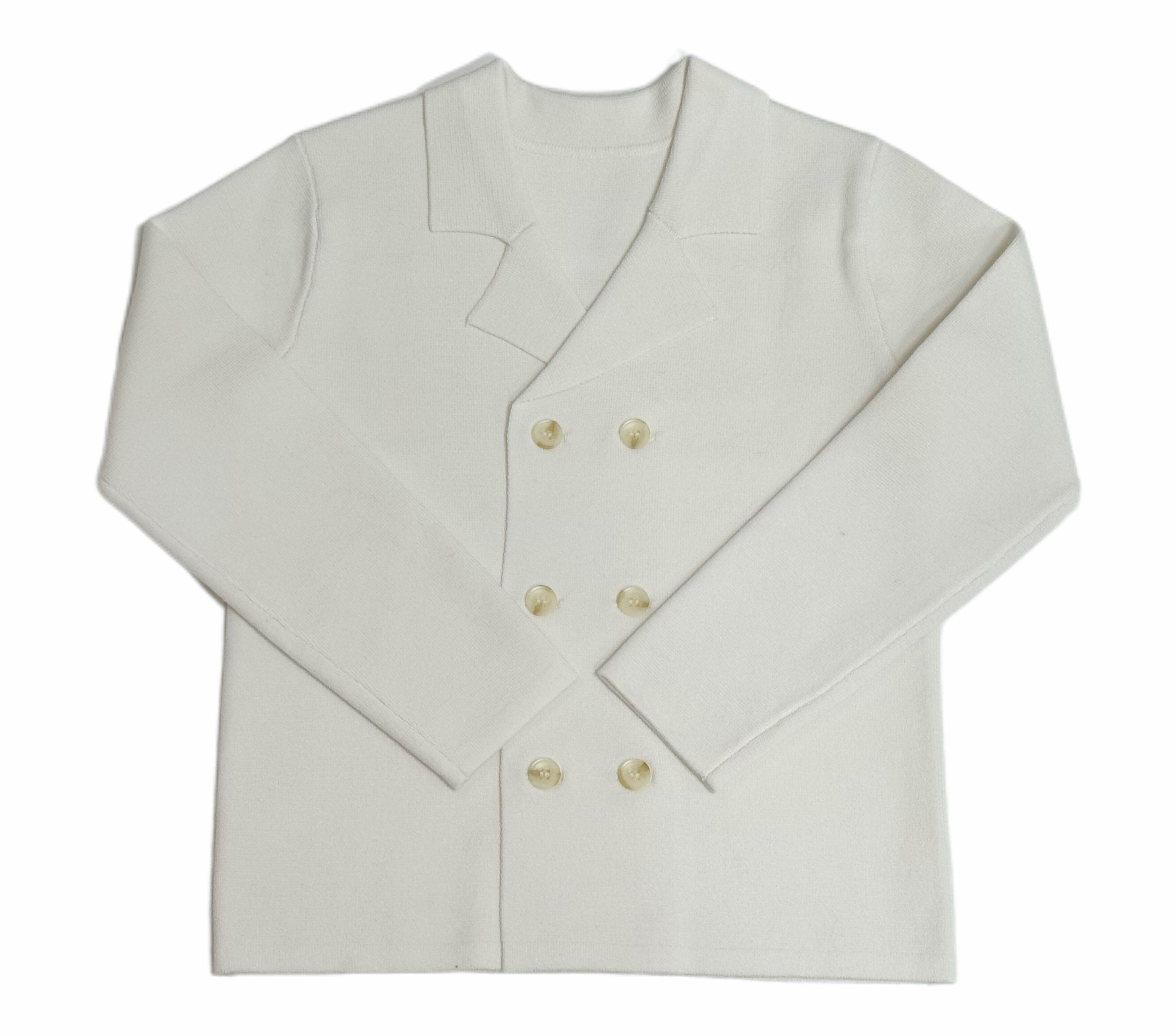 George Piquet Knit Blazer - White