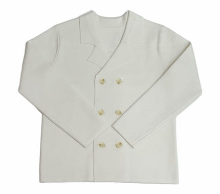 George Piquet Knit Blazer - White