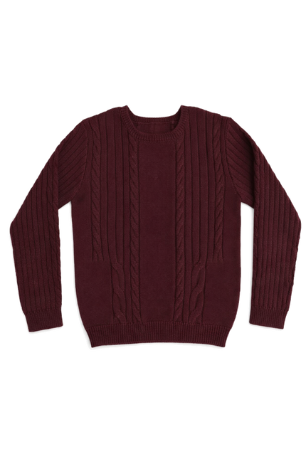 Sean Cable Knit Sweater - Cranberry