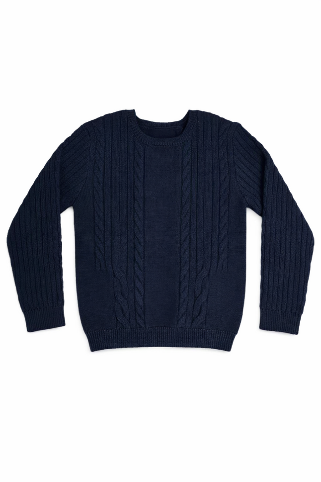 Sean Cable Knit Sweater - Navy