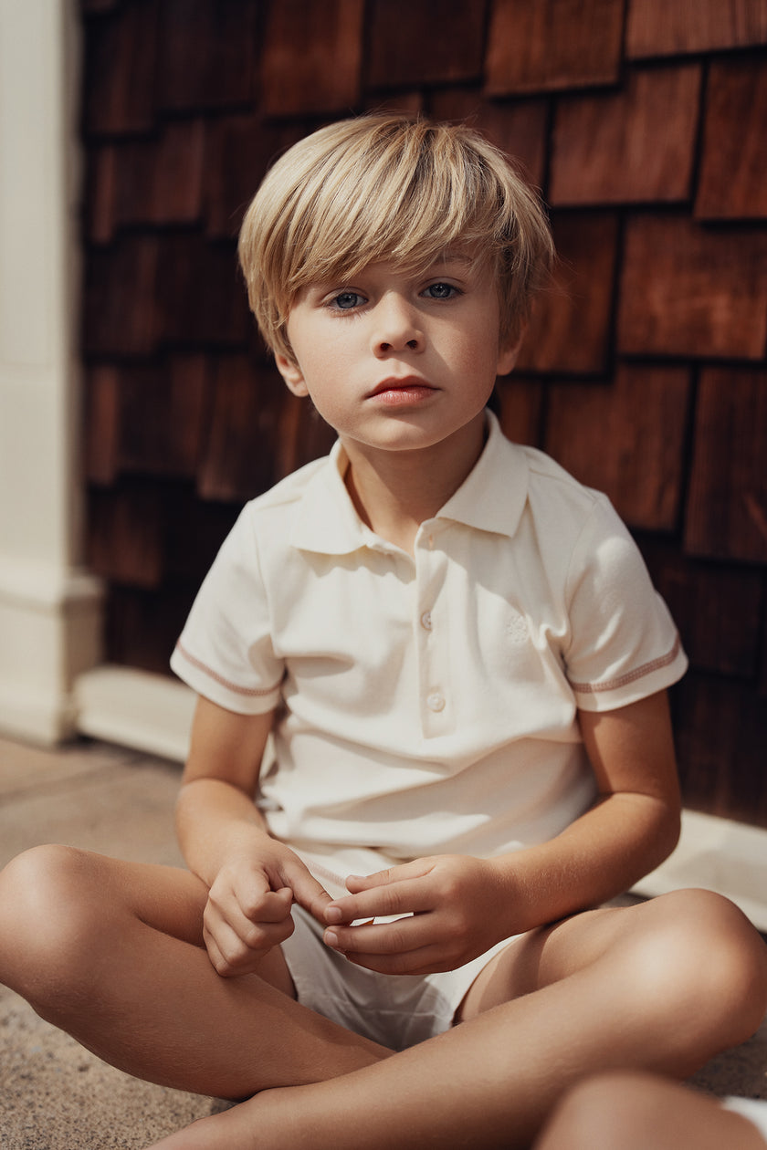 Benny Coverstitch Polo - White