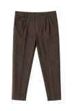 Elliot Tartan Slim Stretch Pants - Brown