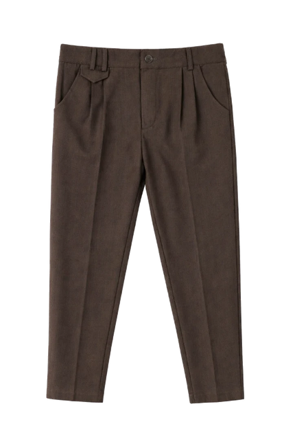Elliot Tartan Slim Stretch Pants - Brown